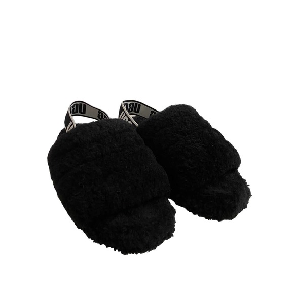 UGG Shoes - Black Womens UGG Fluff Yeah Slippers
